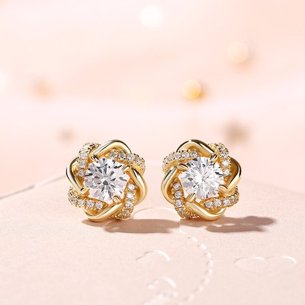 Cao Shi's French Style Floral Trendy Summer Design Feel. Earrings With A Four Leaf Clover Temperament And Earrings-image