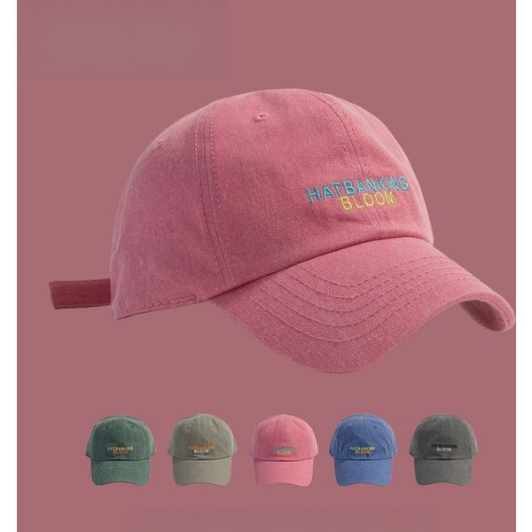 Ins Sweet Girl Pink Hat Female Embroidered Duckbill Cap Shows Face Small Versatile Baseball Cap Male Dopamine Wear