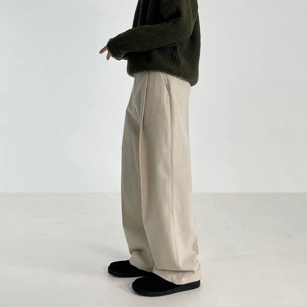 Men's Clothing Myq Wide Leg Floor Length Slim Trousers Men's Cleanfit Autumn And Winter Korean Loose Straight Trendy Casual Trousers-image