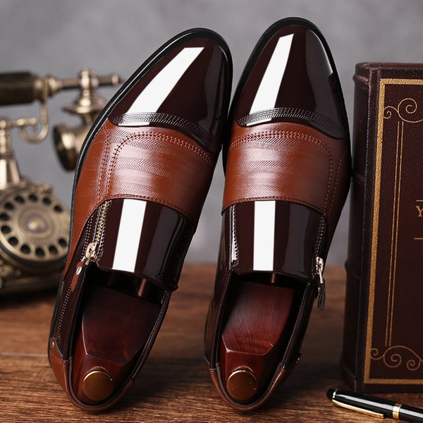 New Large Business Dress Leather Pointed Men's Step On Casual Lazy Shoes-image