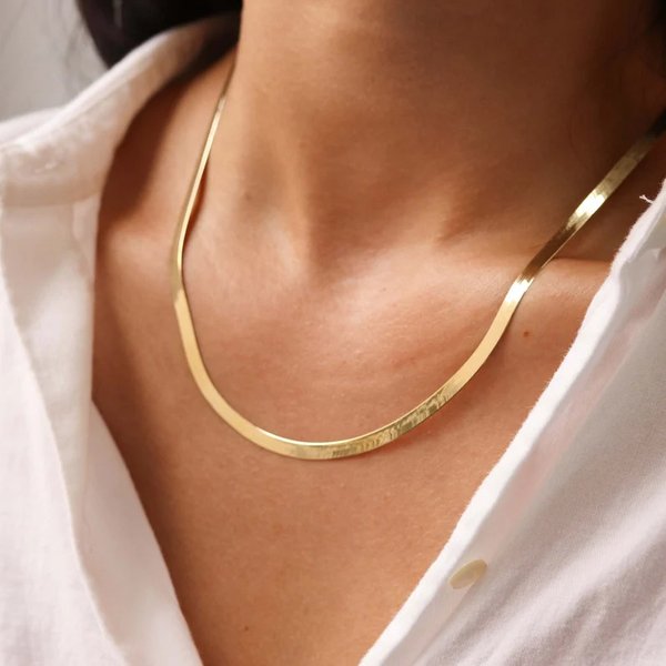 Simple Blade Chain Necklace Niche Design Fashion Stainless Steel Clavicle Chain-image