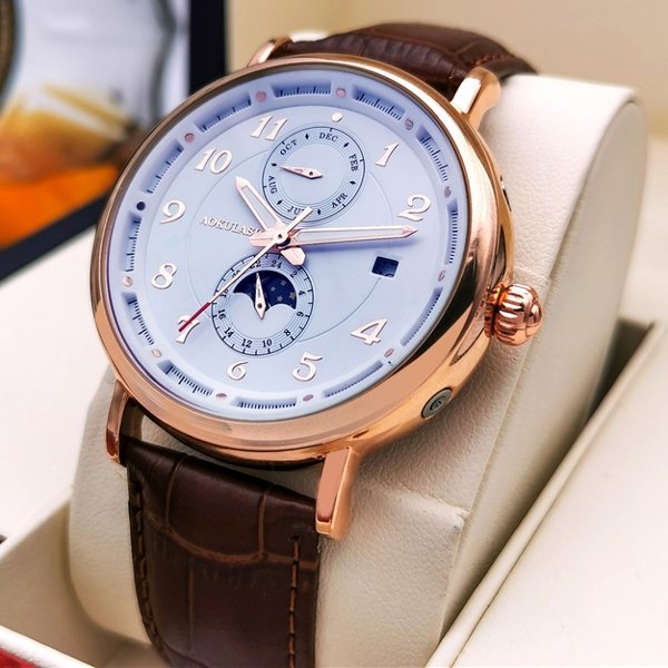 Men Watches Top Brand Luxury Fashion Moon Phase Automatic Mechanical Wristwatches Men Waterproof Sports Watches