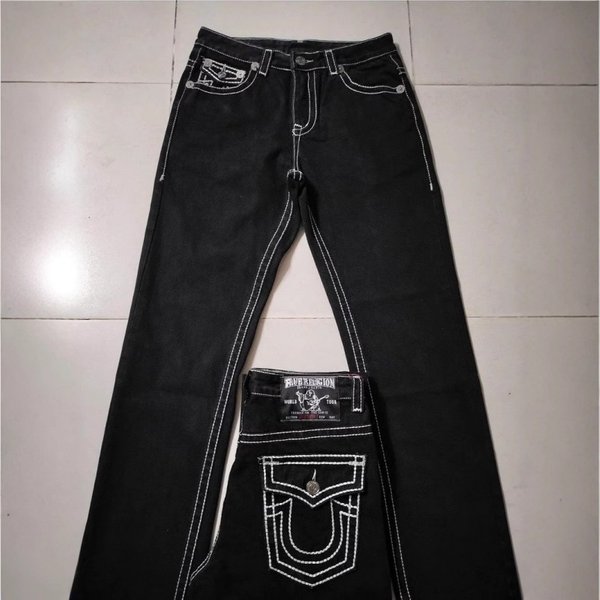 Men's Hip Hop Baggy Jeans Loose Skateboard Pants Streetwear Casual Straight Leg Wide Trousers Versatile Styling-image