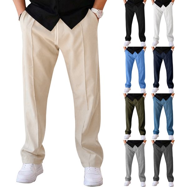 2025 New Thin Pants Men's Spring/Summer Loose Straight Leg Sports Casual Pants American Oversize Long Leg Pants-image