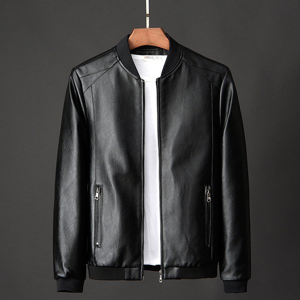Men's Clothing leather men's casual jacket trendy slim handsome youth motorcycle jacket