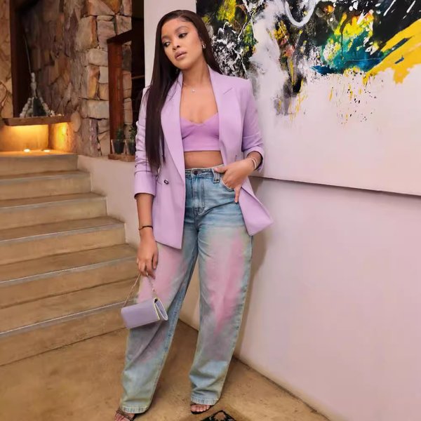 Women's Clothing Women's Trendy Blush Straight Leg Washed Jeans Fashionable For Formal & Casual For Women