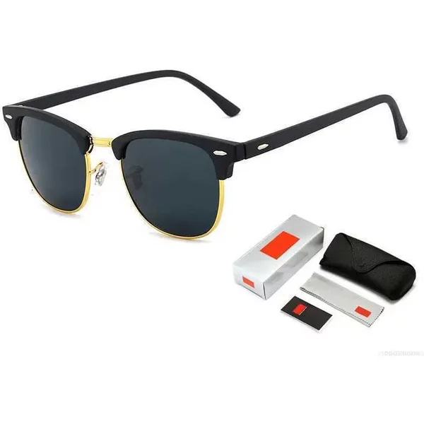 Clubmasters Vintage Semi-Rimless Ray Brand Designer Sunglasses Womenmen Ban Classic Retro Oculos De Sol Gafas UV400-image