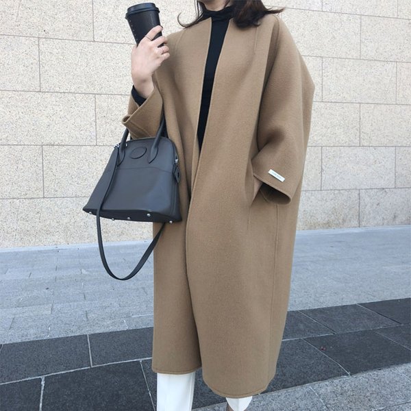 Women's Clothing autumn and winter new coat temperament commuting solid color straight loose type
