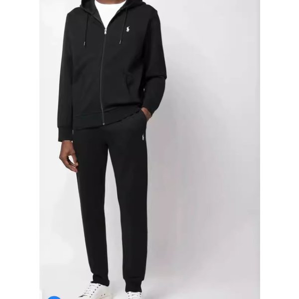Men's Clothing Classic Zipper Cardigan Trendy Plus Velvet Sweater Suit Drawstring Hooded Customizable Print Two Piece Suit