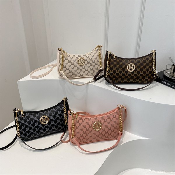 Women's This Year's Fashion New Niche Underarm Bag Stylish Personality Shoulder Bag Letter Print Crescent Bag-image