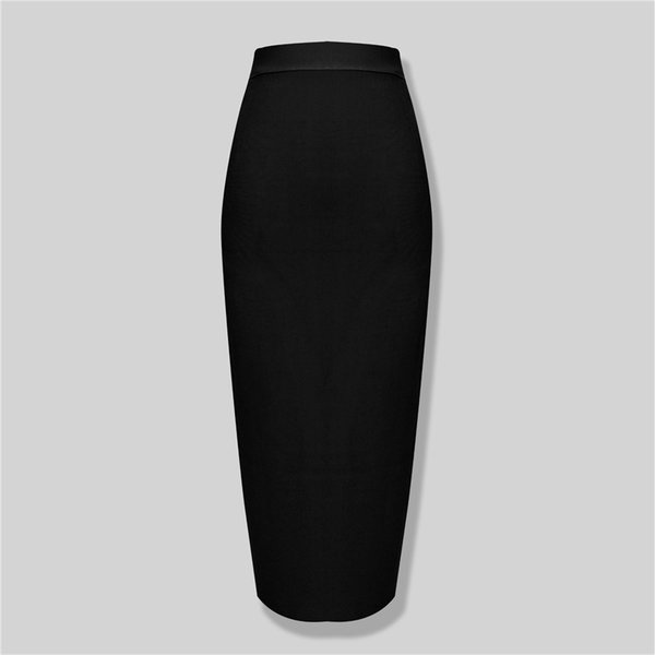 Women's Clothing Elegant High-Waist Bandage Bodycon Midi Skirt Stretchy Slim Fit Pencil Skirt With Invisible Zipper, Perfect For Office Night Out