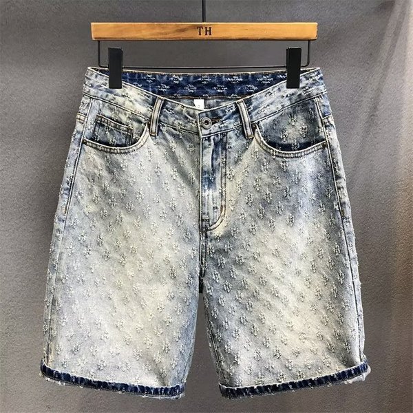 Men's Clothing New Starry Sky Pattern Denim Shorts Men's Summer Fashion Casual Straight Tube Fashion Brand Retro Shorts-image