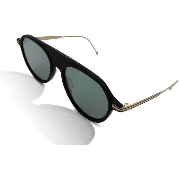 Thom Browne TB-809 Sunglasses A-BLK-GLD-Black/White Gold/Grey