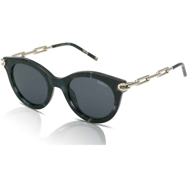 Mulberry Penny SML092 Women's Sunglasses 092I Shiny Green Havana/Grey-Green