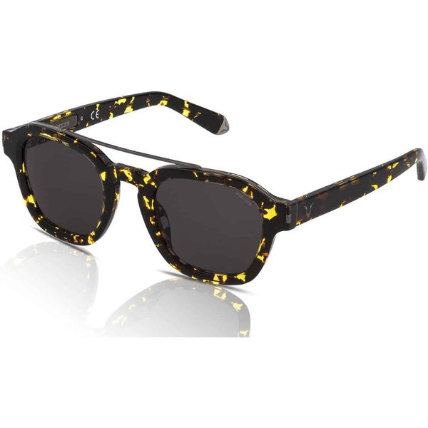 Police Lewis Hamilton Lewis 19 SPLC47 Men's Sunglasses 0789 Shiny Pattern Brown-Yellow/Brown