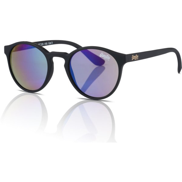 Superdry SDS Saratoga Sunglasses 104 Rubberised Black/Oil Slick Mirror