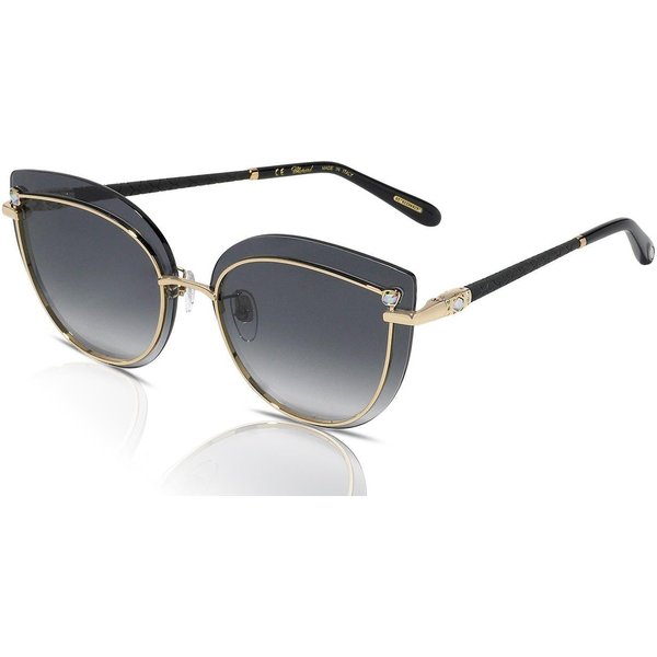 Chopard SCHD41S Women's Sunglasses 0300 Shiny Rose Gold/Smoke Gradient with Silver Flash