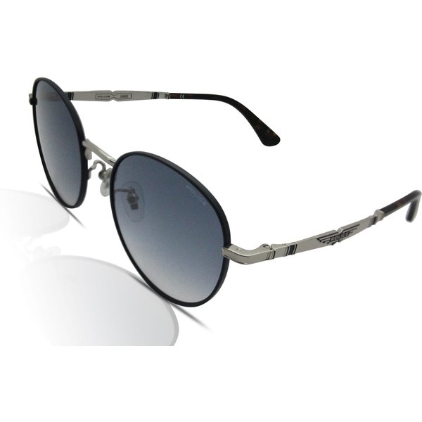 Police Origins Nineties 1 SPLE07N Men's Sunglasses 0E70 Shiny Palladium/Blue/Smoke Gradient