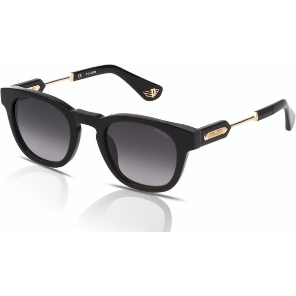 Police Prince 1 SPLF70 Men's Sunglasses 0700 Shiny Black/Gradient Smoke