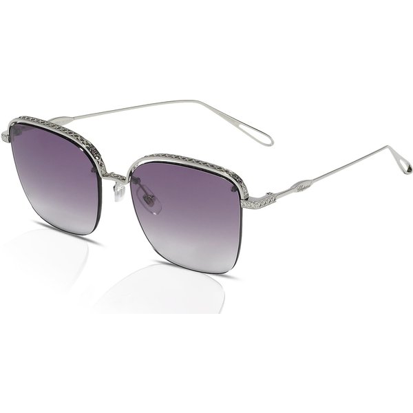 Chopard SCHD45S Women's Sunglasses 0579 Shiny Palladium/Violet Gradient