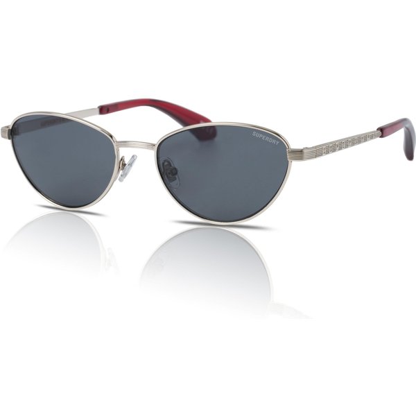 Superdry SDS-5002 Women's Sunglasses 202 Silver/Red Crystal/Solid Smoke