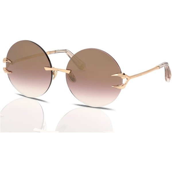 Roberto Cavalli SRC006 Women's Sunglasses 8FCG Shiny Copper Gold/Brown Gradient to Gold Mirror