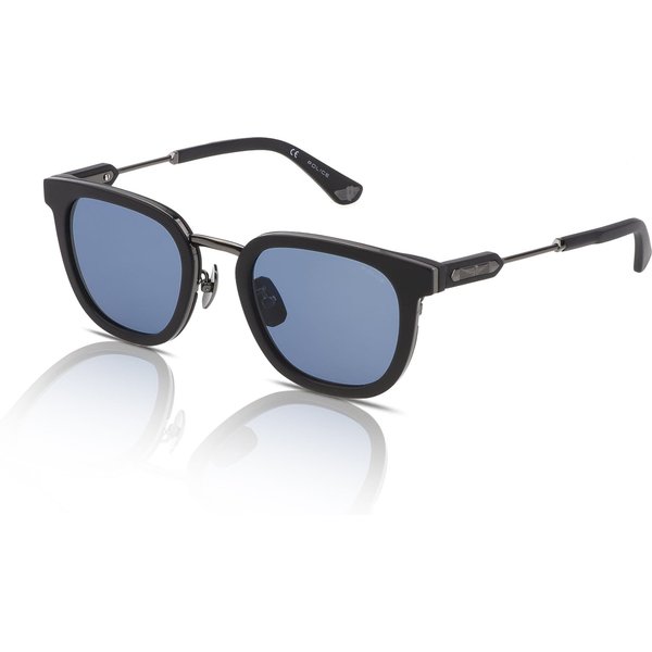 Police Prince 3 SPLF19 Men's Sunglasses 0703 Matte Black/Blue