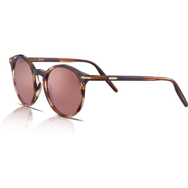 Serengeti Leonora 8841 Women's Sunglasses Shiny Striped Brown/Brown Gradient Mineral Polarised Drivers