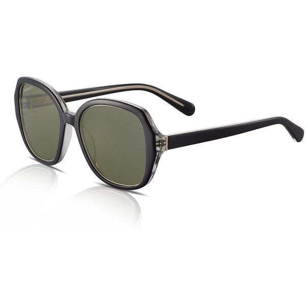 Serengeti Hayworth SS538005 Women's Sunglasses Shiny Black Transparent Layer/Green Mineral Non Polarised 555nm
