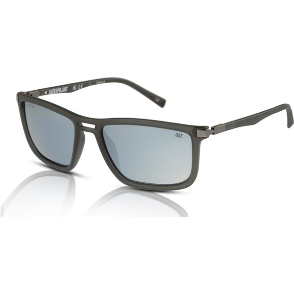 Caterpillar CPS-8514 Men's Sunglasses 108P Matte Grey/Smoke with Silver Flash Mirror