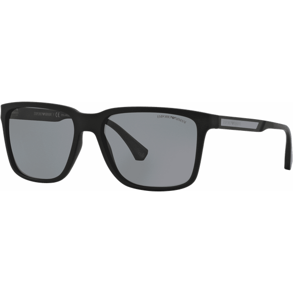 Emporio Armani EA4047 Men's Sunglasses 506381 Rubber Black/Grey Polar