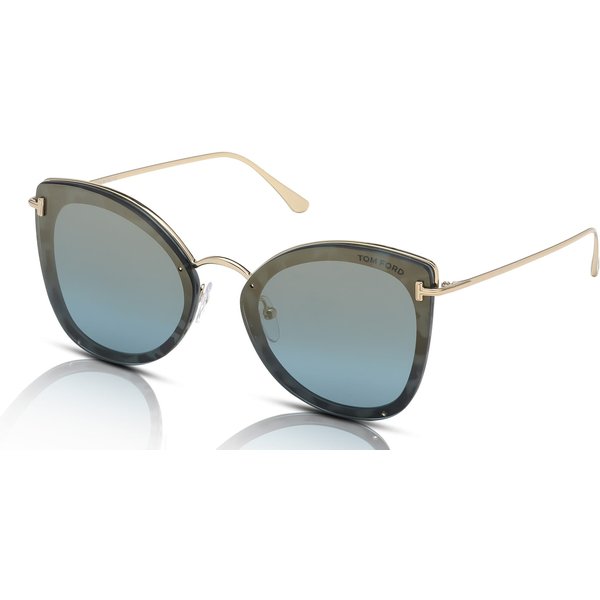 Tom Ford Charlotte FT0657 Women's Sunglasses 55X Coloured Havana/Blue Mirror