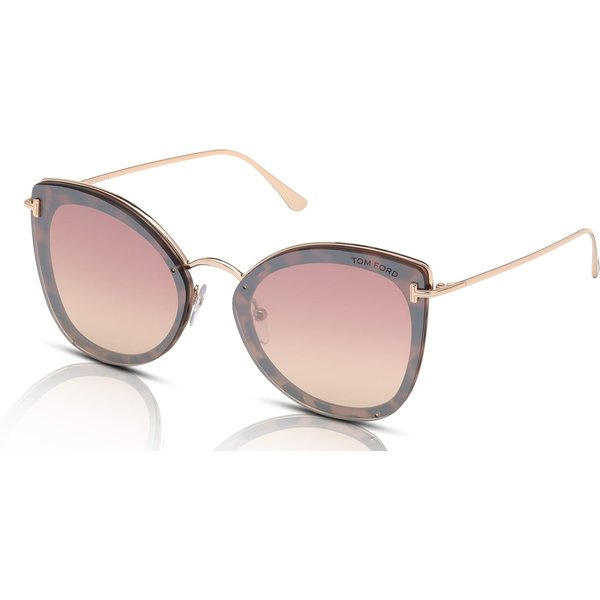 Tom Ford Charlotte FT0657 Women's Sunglasses 55Z Havana/Rose Peach