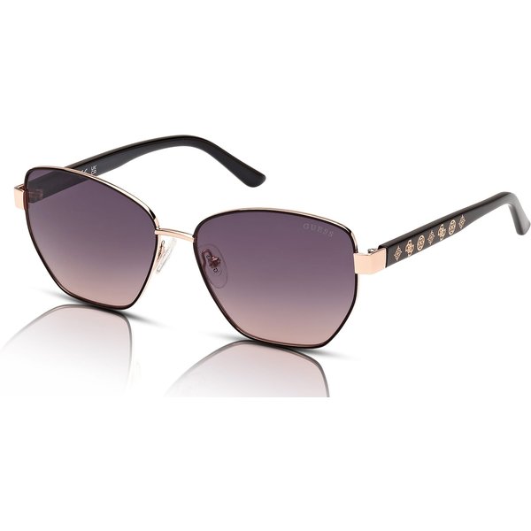 Guess GU00102 Women's Sunglasses 05B Shiny Black/Smoke Gradient