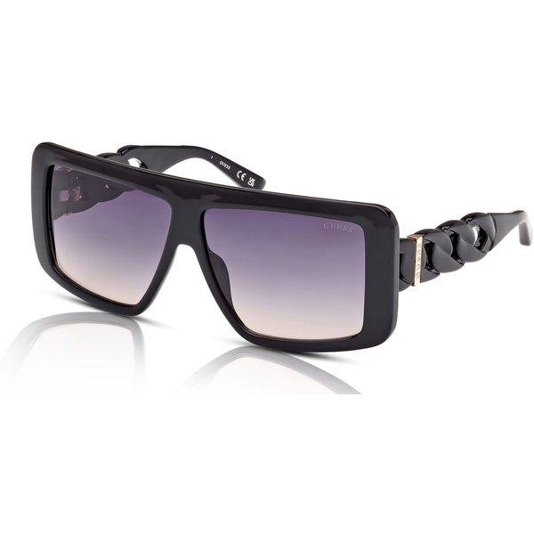 Guess GU00109 Women's Sunglasses 01B Shiny Black/Smoke Gradient