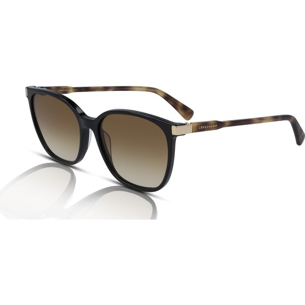 Longchamp LO612S Women's Sunglasses 010 Black Havana/Brown