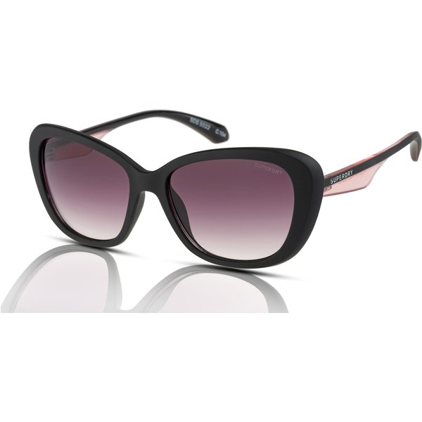 Superdry SDS-5022 Women's Sunglasses 104 Rubberised Black- Pink Crystal/Smoke Fade