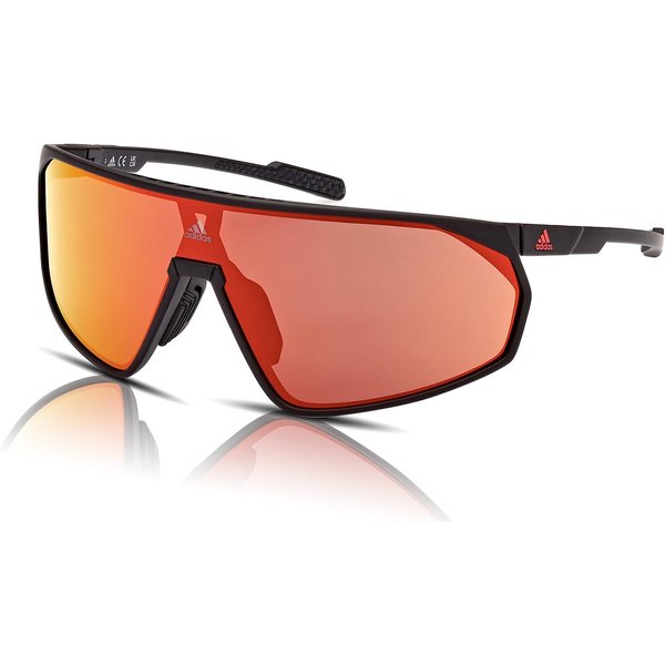 Adidas Sport PRFM Shield SP0074 Men's Sunglasses 02L Matte Black/Roviex Mirror