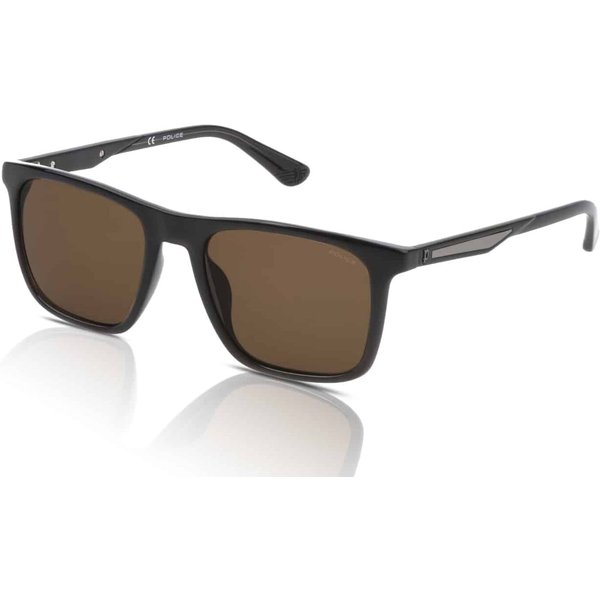 Police Groove 3 SPLF17 Men's Sunglasses 0705 Shiny Transparent Dark Grey/Brown