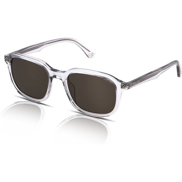 Police Champ 5 SPLL81 Men's Sunglasses 06A7 Shiny Transparent Grey/Brown