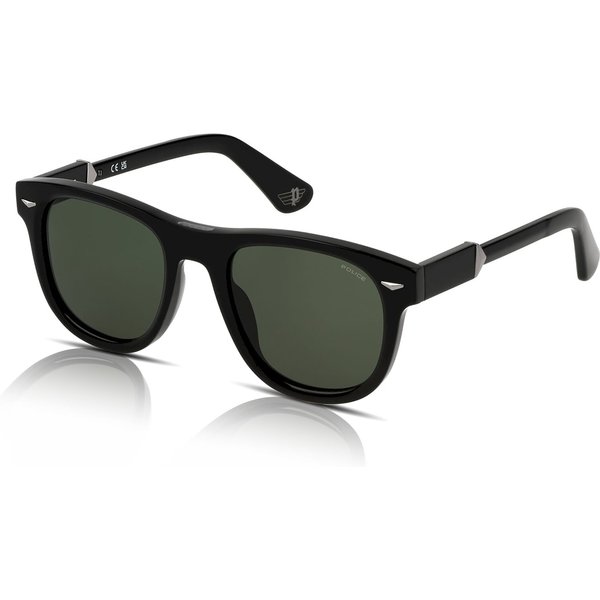 Police Monument 5 SPLL87 Men's Sunglasses 0700 Shiny Black/Green