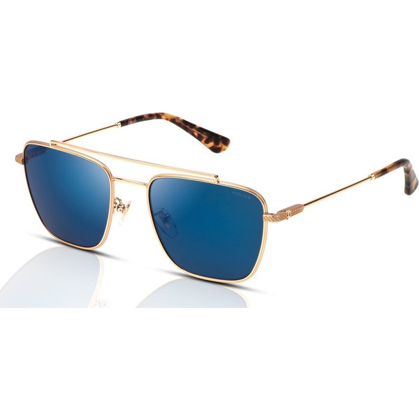 Police Octane 10 SPLN38 Men's Sunglasses 300B Shiny Rose Gold/Smoke-Mirror Blue 54mm