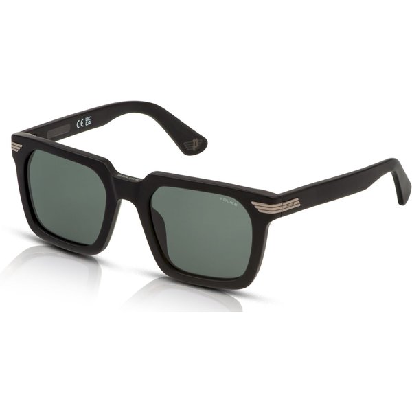 Police Forty 2 SPLP29 Men's Sunglasses 703Y Matte Sandblasted Black/Grey-Green