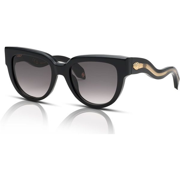 Roberto Cavalli SRC054 Women's Sunglasses 0700 Shiny Black/Smoke Gradient
