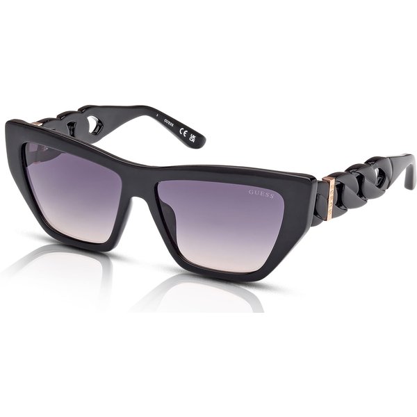 Guess GU00111 Women's Sunglasses 01B Shiny Black/Smoke Gradient