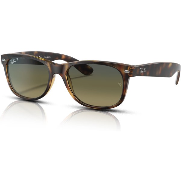 Ray-Ban New Wayfarer RB2132 Sunglasses 894/76 Matte Havana/Green Blue M 55mm