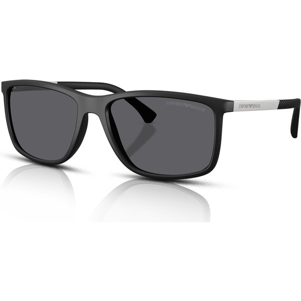 Emporio Armani EA4058 Men's Sunglasses 506381 Rubber Black/Grey Polarised