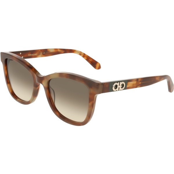 Ferragamo SF2108S Women's Sunglasses 225 Milky Brown Tortoise