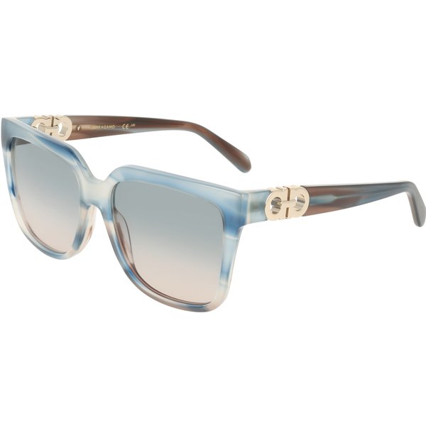 Ferragamo SF2109S Women's Sunglasses 314 Striped Sand Blue