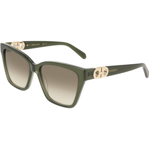 Ferragamo SF2110S Women's Sunglasses 320 Transparent Khaki